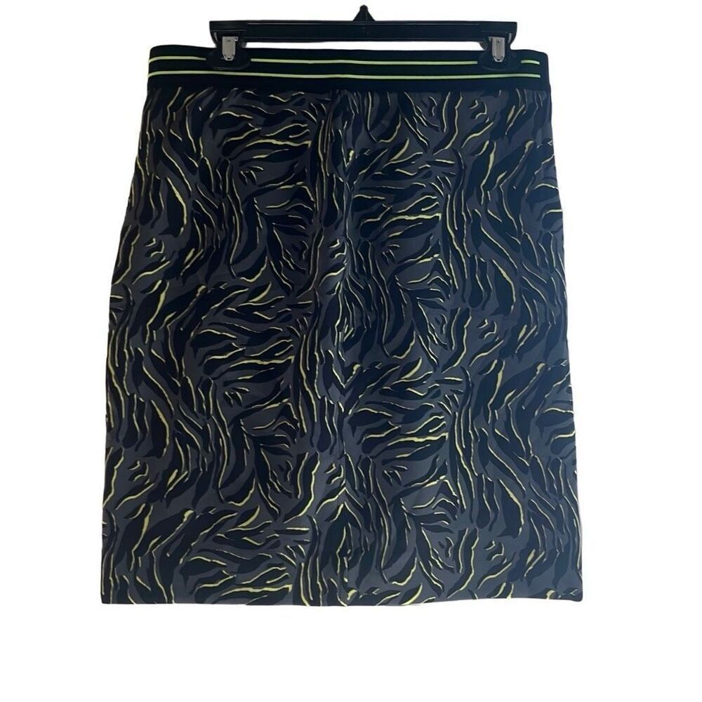 Marc Cain Sports N4 US 10‎ Animal Print Mini Skirt Black Green Lined $230 NWT
